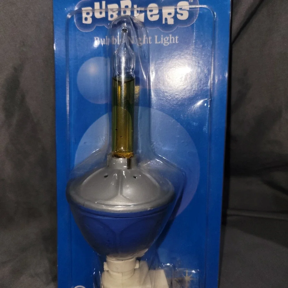Vtg Bubble Bubbler Night Light NIB Blue Yellow